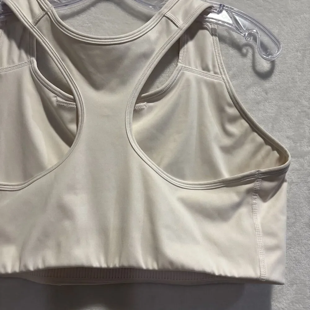 Nike Women's Swoosh Medium Support Racerback Sports Bra Plus Size 1X Ivory Cream